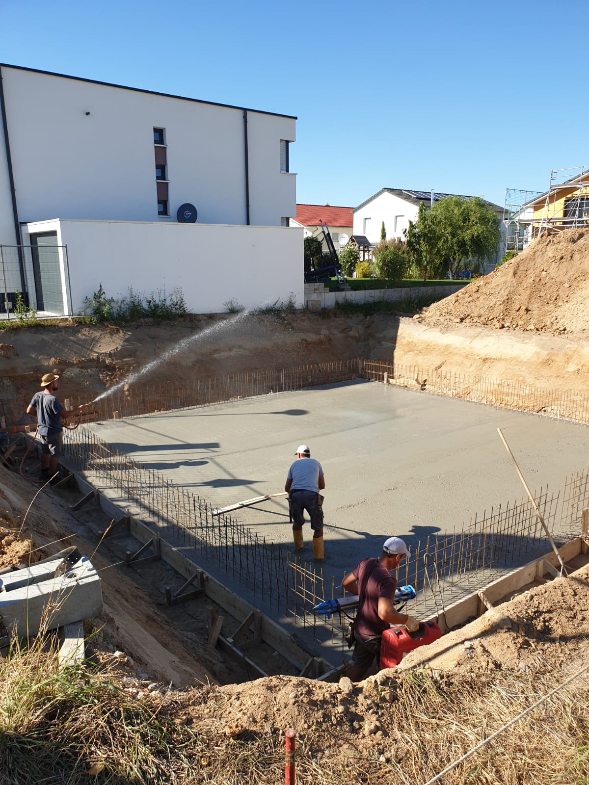 Fundament, es wird betoniert